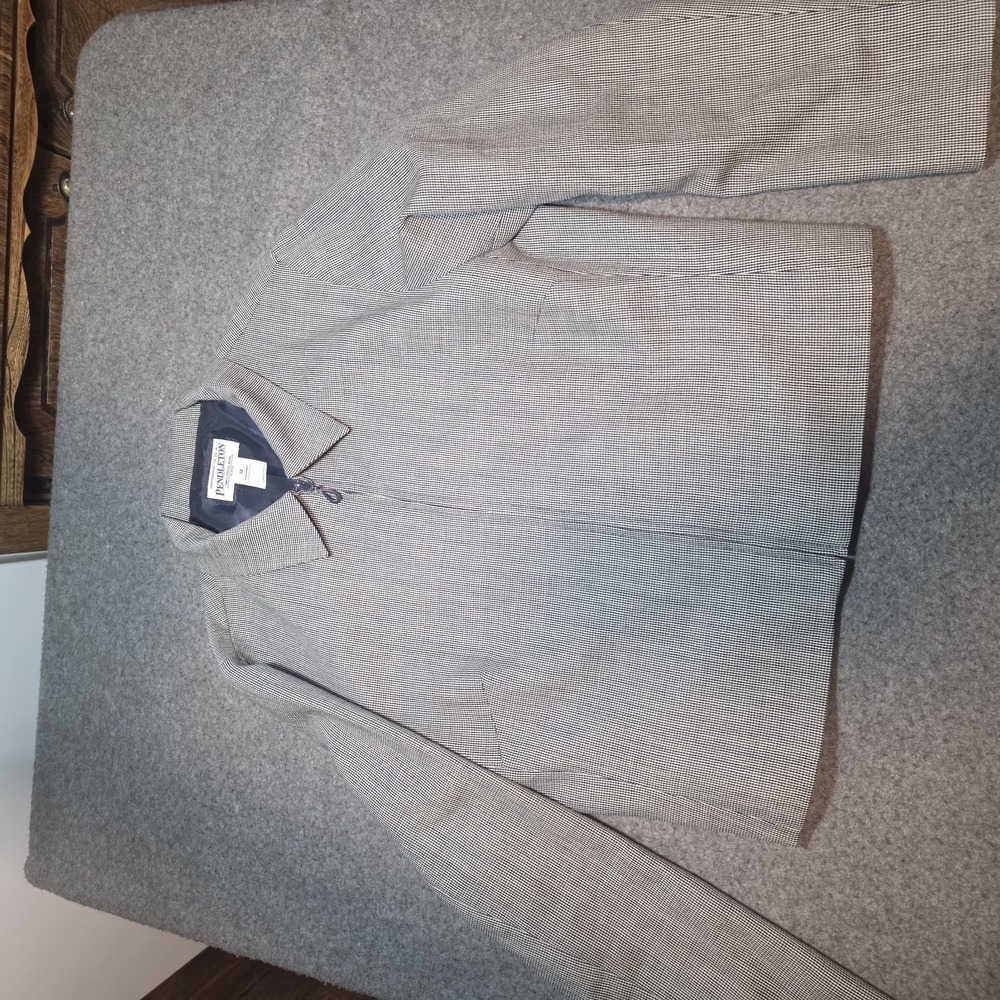 vintage Pendleton wool houndstooth zip-up jacket  Size 12 B2